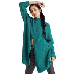 Free People FP Beach Coco Knit Pullover Sweater Green XS Boho Oversize